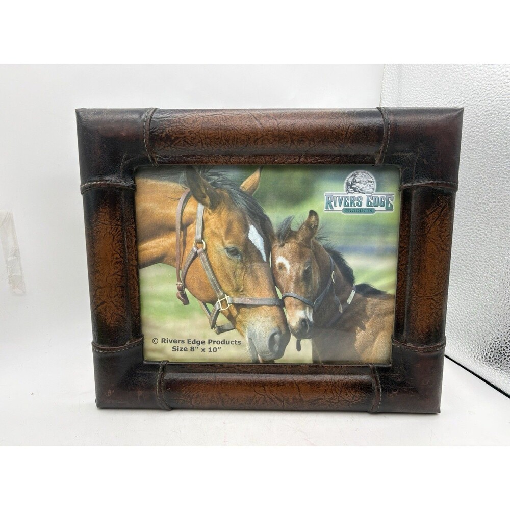 Rivers Edge Rustic Leather Look Picture Frame 8x10 Western Cabin Decor
